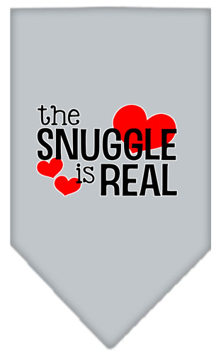 The Snuggle is Real Screen Print Bandana Grey Large